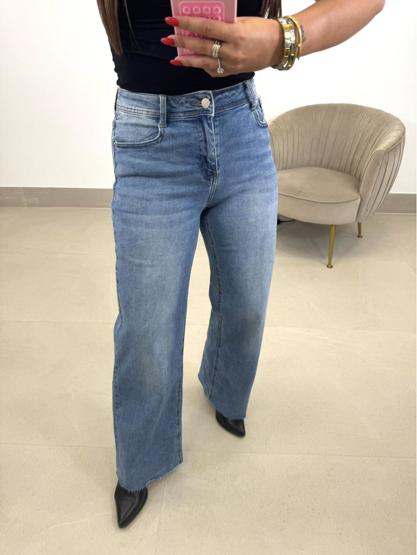 Vaquero wide leg claro