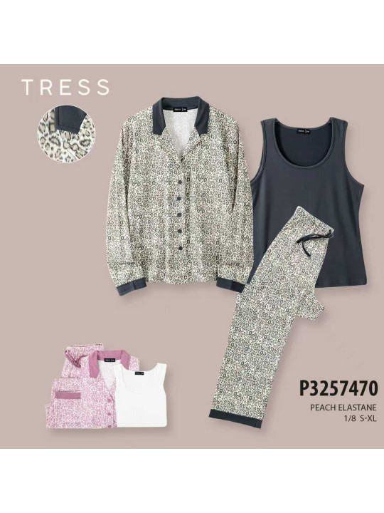 Pijama camisero animal print (3 piezas)
