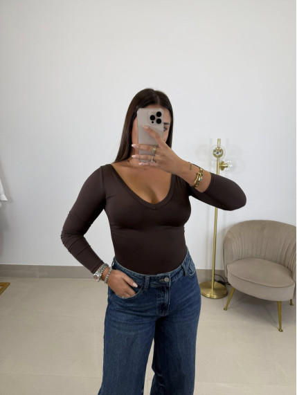 Top Brenda marrón chocolate(REPOSICION)