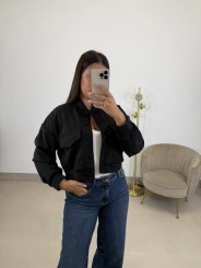 Bomber bolsillo negra