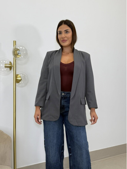 Blazer basica solapa gris