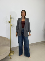 Blazer basica solapa gris