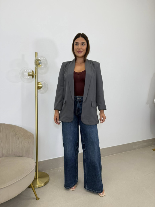Blazer basica solapa gris