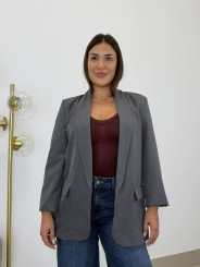 Blazer basica solapa gris