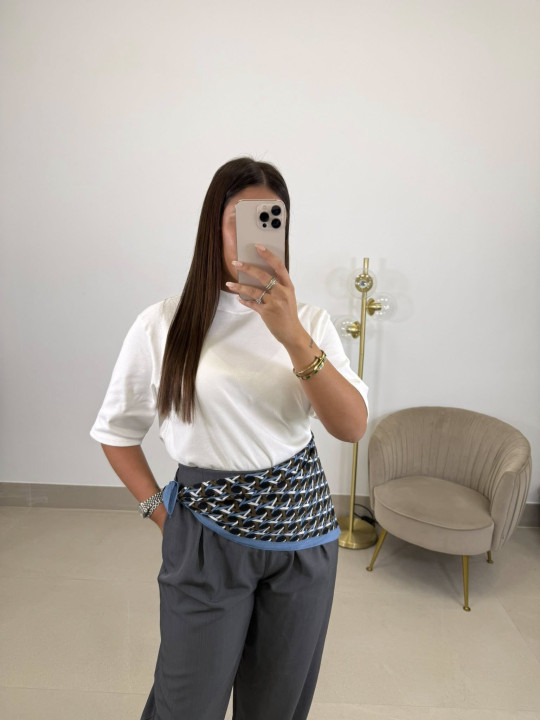 Pantalon pinzas balloon gris