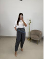 Pantalon pinzas balloon gris