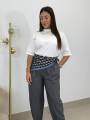 Pantalon pinzas balloon gris