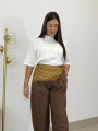 Pantalon pinzas balloon marron