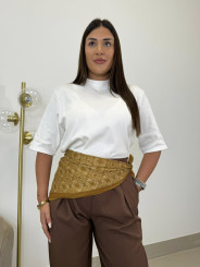 Pantalon pinzas balloon marron