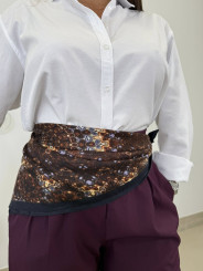 Pantalon pinzas balloon berenjena