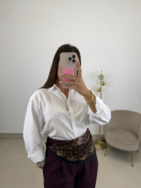 Pantalon pinzas balloon berenjena