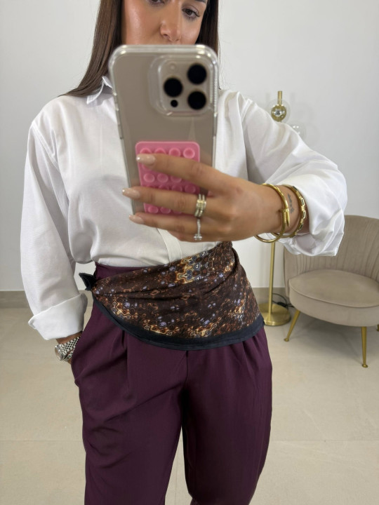 Pantalon pinzas balloon berenjena