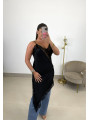 Vestido lencero asimetrico negro