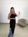Vestido lencero asimetrico negro