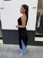 Vestido lencero asimetrico negro