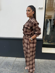 Bomber cuadros marron