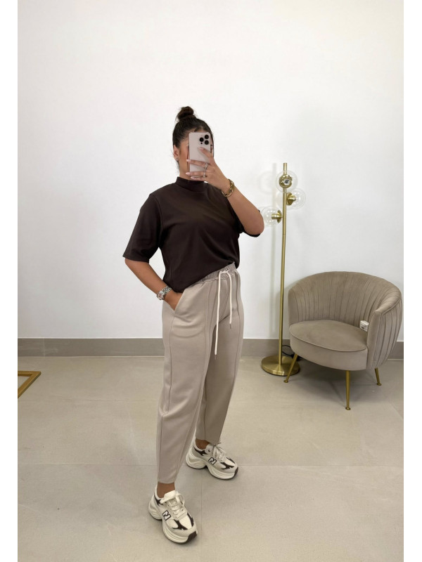 Pantalon felpa balloon beige/REPOSICION