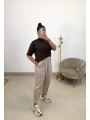 Pantalon felpa balloon beige/REPOSICION