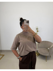 Camiseta oversize taupe