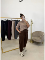 Camiseta oversize taupe