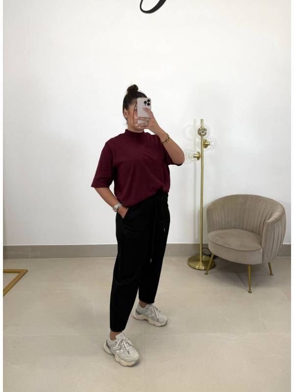 Pantalon felpa balloon negro/REPOSICION