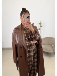 Gabardina polipiel marron