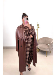 Gabardina polipiel marron