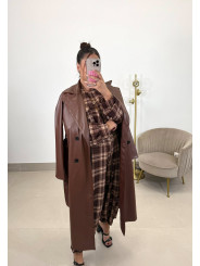 Gabardina polipiel marron