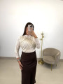 Falda satinada marron/REPOSICION