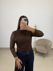 Body encaje marron