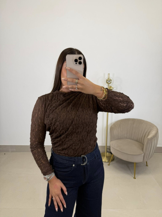 Body encaje marron