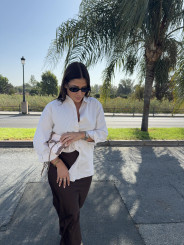 Camisa oxford raya beige