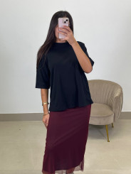 Falda tul basica tinto