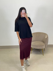 Falda tul basica tinto