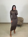 Vestido punto basico taupe
