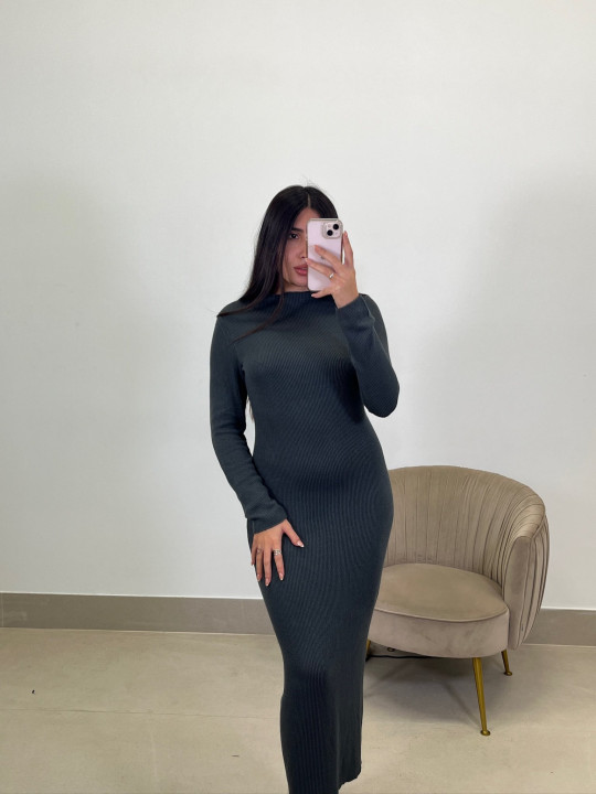 Vestido punto basico gris