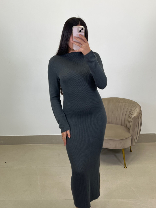 Vestido punto basico gris