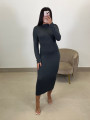 Vestido punto basico gris