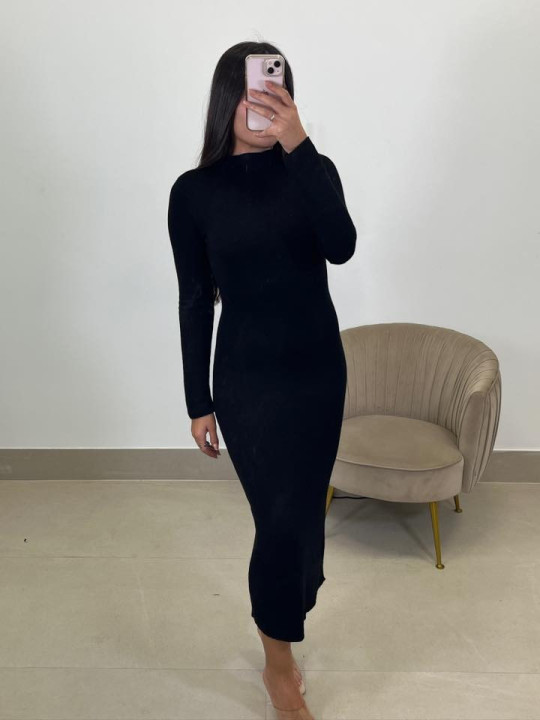 Vestido punto basico negro