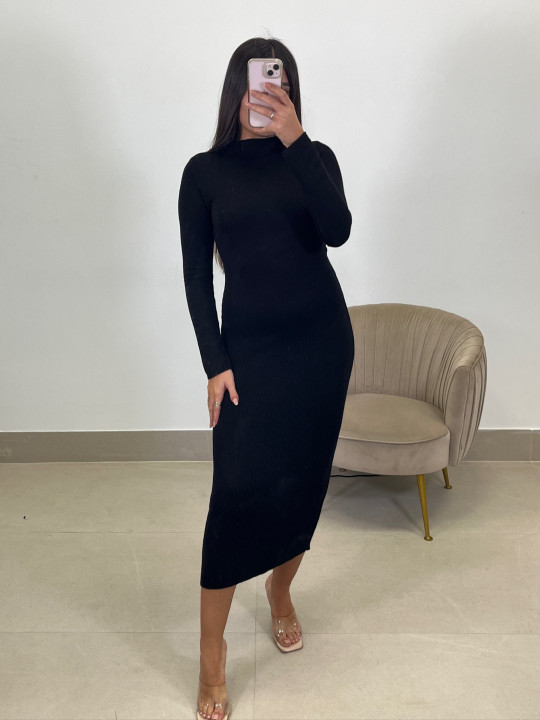 Vestido punto basico negro