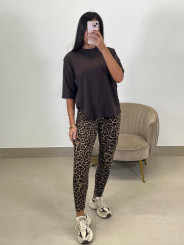Legging leopardo marron