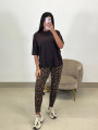 Legging leopardo marron