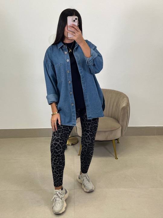 Legging leopardo gris