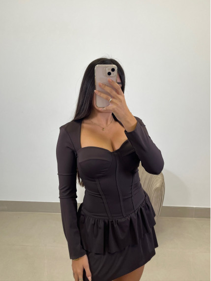 vestido tere marron