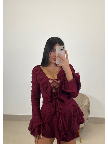 Vestido Claudia tinto