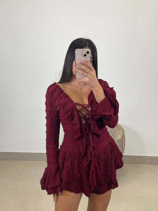 Vestido Claudia tinto