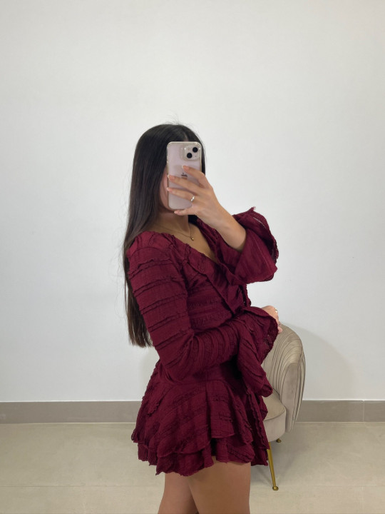Vestido Claudia tinto