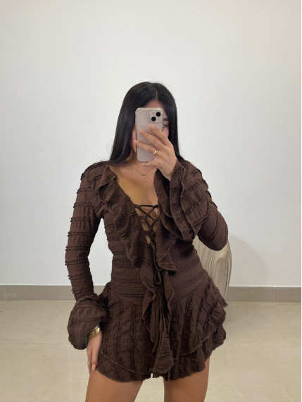 vestido claudia marron