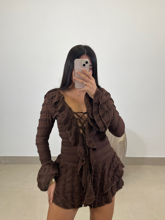 vestido claudia marron