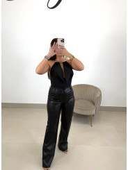 Pantalon polipiel negro
